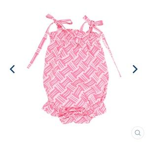 Beaufort Bonnet Company Bal Harbor Basketweave Roses Romper